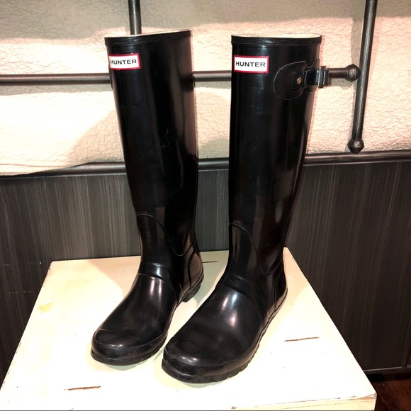 ladies black hunter wellies